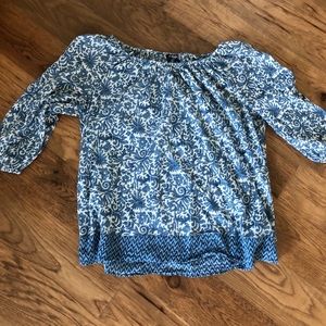 Blue Floral Blouse